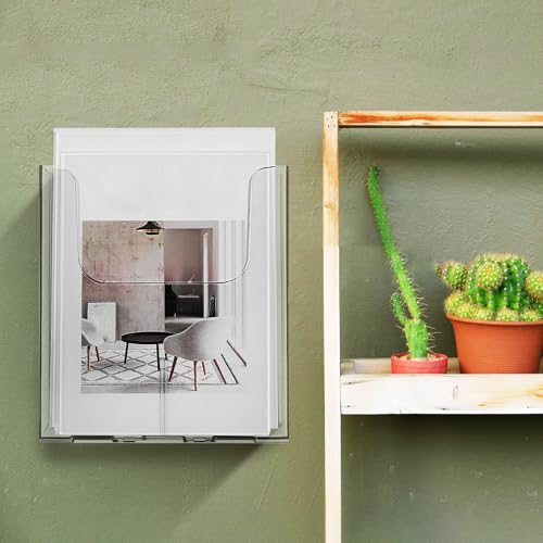 Support mural en acrylique A4 lot de 4 pour bureau - 8