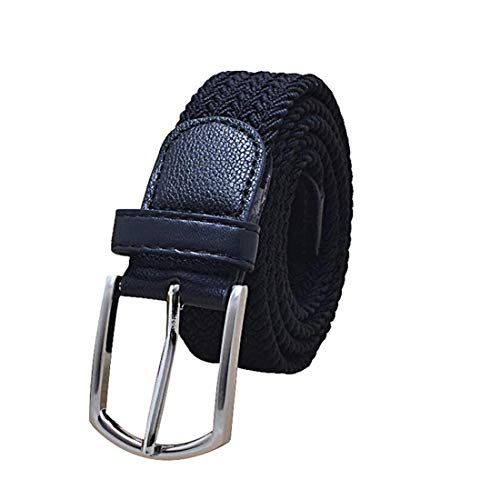 Irypulse Herren Damen elastischer Gürtel Geflochtener Mode Vielseitig Outdoor Leinwand Einfarbige Stretch gewebter Gurt gewebt Mehrzweck- Außen elastische Stretchgürtel mit Lederschnall Unisex Cover