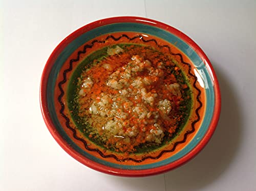 Miniatura 9 de Kaladia - Plato Rallador De Cerámica, Ideal Para Jengibre, Parmesano, Etc. - Diseño: Turquesa - Diámetro: 12 Cm - Hecho A Mano Y Pintado A Mano - Made In Spain