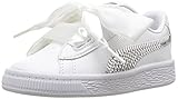 PUMA Baby Basket Heart Sneaker, White Silver, 9 M US Toddler