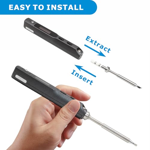 Image of 4PCS TS100 Soldering Tips Kit, Compatible with TS100|TS101| /PinecilV2|pine64 Soldering Iron-Includes TS-K,TS-C4,TS-B2,TS-ILS, Fast Heating
