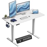 HOMCOM Elektrischer höhenverstellbarer Schreibtisch, 120x60 cm, Weiß