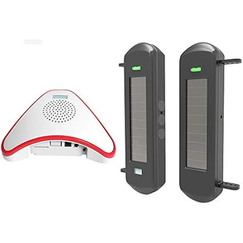Solar Wireless Driveway Alarm System-800 Meters Long Transmission Range- 100 Meters Wide Sensor Range- No Wiring No Need Replace Battery-Outdoor Weatherproof DIY Security Perimeter Alert System Cover