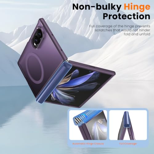 Image of WRJ for Samsung Galaxy Z Fold 8 Case Built-in Screen Protector,Purple