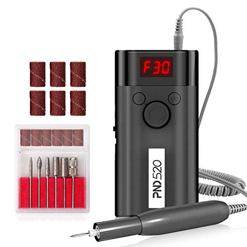 Nail Drill Machine, 30000rpm Professional Rechargeable Nail Drill Kit, Portable Electric Acrylic Efile Nail Nails for Gel Nails Remove, Manicure/Pedicure, Polishing, Cuticle - Salon or Home Use