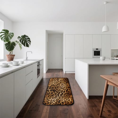 Tapis de cuisine léopard 183x61 cm antidérapant et lavable - 3