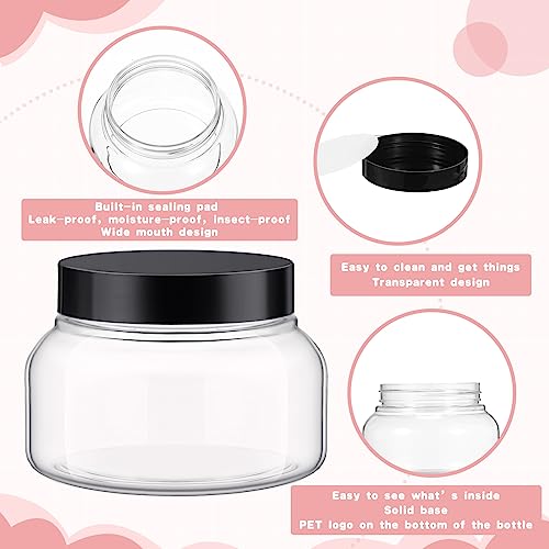 Bokon 96 Pieces 8 oz Plastic Jars with Lids Travel Clear Plastic Cosmetic Containers Refillable Round Lotion Container for Lotion Cream Ointments Makeup Eye Shadow Body Butter4