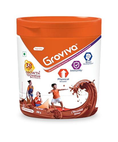 Groviva Wholesome Child Nutrition for Growth & Development Powder - 200g Jar (Chocolate)