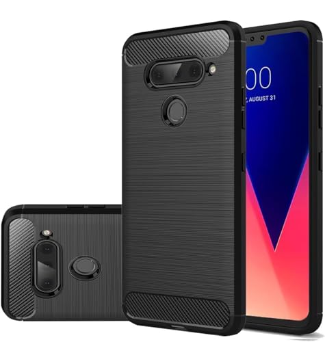 per LG V40 ThinQ Custodia in fibra di carbonio, lavorazione spazzolata: questa custodia in TPU in fibra di carbonio è progettata con uno scudo robusto. Realizzato in materiale TPU flessibile di alta qualità. Grazie alla sua texture unica al tatto, impedisce che le particelle di polvere si nascondano all'interno di eventuali fessure della custodia o della sezione della fotocamera. Inoltre impedisce al telefono di scivolare facilmente dalla mano.