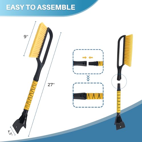 KeFanta Ice Scrapers for Car Windshield, 2 Pack 27\'\' Snow Removal Brush for SUV and Truck Window, Automotive Winter Accessories - Thumbnail 7