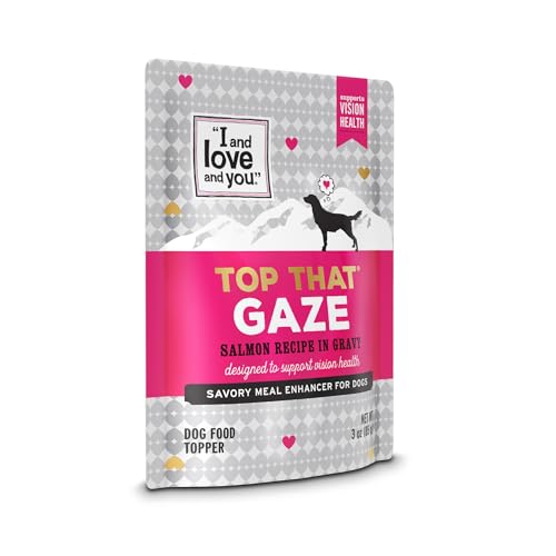Image of I AND LOVE AND YOU Wet Dog Food Toppers - Top that Gaze Salmon Recipe in Gravy, Filler Free, Meal Enhancer Topper, 3oz 12pk