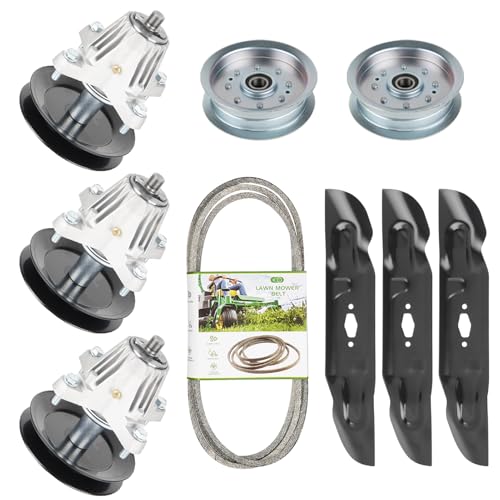 54 Deck 618P09236 Spindle Rebuild Kit for 618-09236 for Cub Cadet XT1 GT54 KH FAB2021-2024) XT1 ST54 KH FAB2021-2024) for Craftsman T3200(2022-2024) 3 Blades 742P05086 2 Idlers and 1 139 Belt