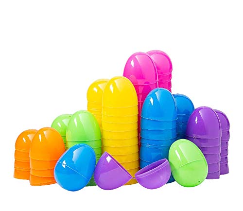 Fun Express 2 Inch Bulk Plastic Easter Eggs (Set of 144 Bright Empty Eggs) Easter Hunt and Party Supplies