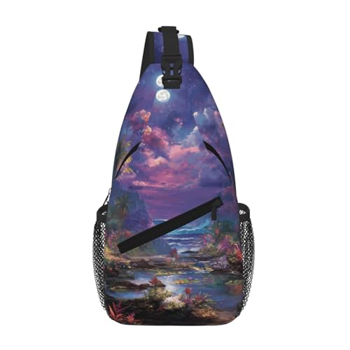 Sac de poitrine pour homme Fantasy Night idéal pour ranger un téléphone en voyage