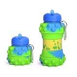 Kids Water Bottle, 19oz Water Bottle, Toddler Water Bottle Fidget Toys Style, Silicone Foldable Wate