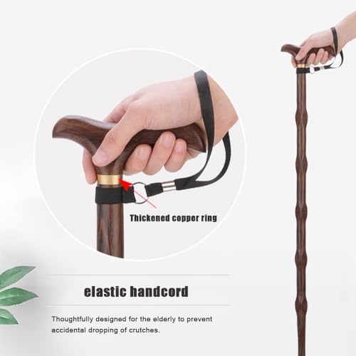 Laska do chodzenia z litego drewna 80 cm 80 cm 81 cm 81 cm pojedyncza kula ręcznie robiona, ergonomiczny uchwyt z paskiem na nadgarstek laski dla seniorów, mężczyzn i kobiet