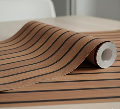 Image of Light Premium 3D Wood Slat Peel-and-Stick Wallpaper Realistic Vertical Timber Panel Design with Deep Black Grooves for Modern Accent Walls, Home Decor, Bedrooms, Living Rooms (45 x 300 cm)