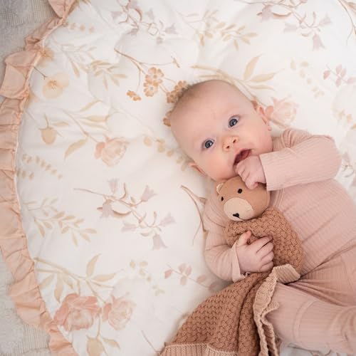 Image of Crane Baby Knitted Teddy Bear Lovey Blanket, Baby Security Blanket for Girls or Boys, Loveys for Babies, Stuffed Animal Comfort Toy, Newborn Gift, Teddy Bear Blankets, Security Blankets for Babies
