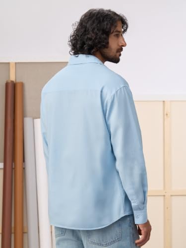 The Souled Store Store The Souled Store Cotton Linen Waves Sky Blue - Image 5