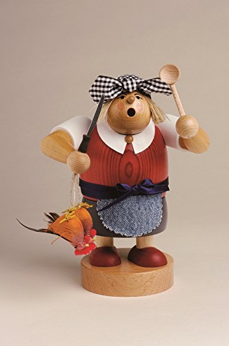 Figurine d'homme d'encens de tabagisme Veuve Bolte 20 cm en bois sculpté