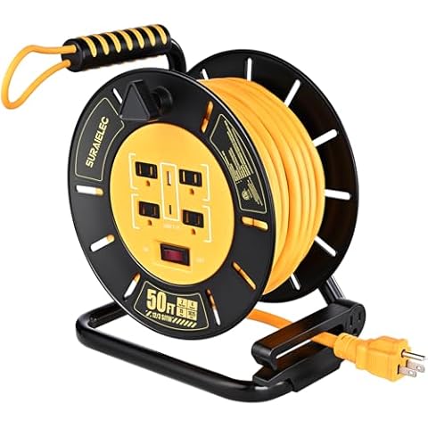 SURAIELEC 50FT Retractable Extension Cord Reel Cover