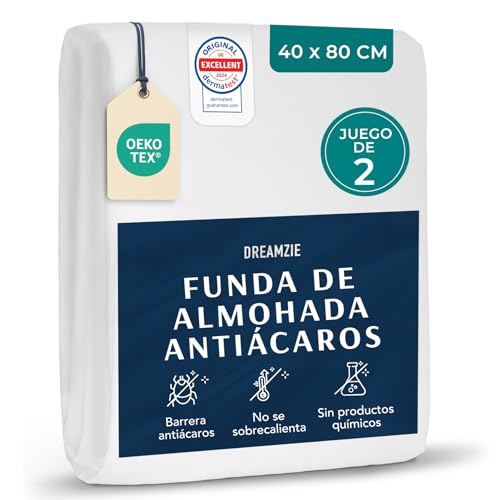 Dreamzie: Juego de 2 Funda de Almohada Antiacaros