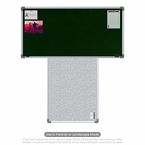 Image of Scholar Art Metis 2x4 Feet Fabric Pin-up Display Board for Study Table & Kids Room | High Strength Velvet Cloth + High Density Soft Board for Pinning Photos, Sticky Notes & Reminders (Dark Green)