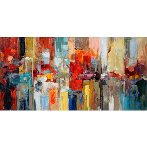 Impression murale art photo KEBIA affiche de toile peinture abstraite colorée salon 80x160 cm