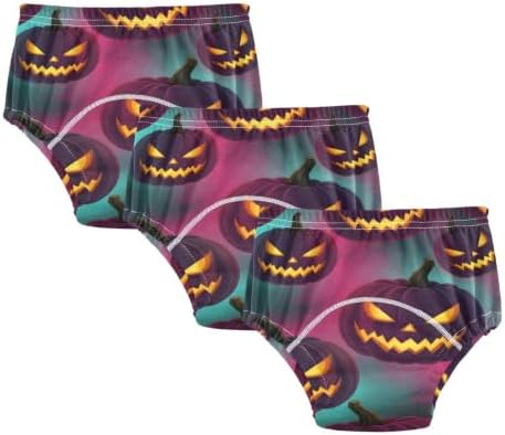 SLHKPNS Pumpkin Halloween 3 Packs Training Pants for Toddlers 5T