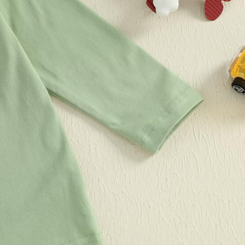 Sasaerucure Toddler Infant Baby Boy Fall Outfit Helicopter Ship Smocked Long Sleeve Shirt and Plaid Pants Vehicle Clothes Set4