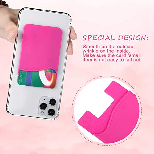 24 Pieces Cell Phone Wallet, Silicone Stick On Card Holder, Back Phone Adhesive Back Of Cell Phone Wallet For Credit Card, Id, Business Card, Compatible Works With Most Smartphones (Lovely Color) #TOP3