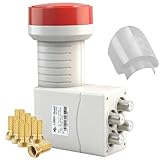 AB Quad LNB mit Wetterschutzkappe für 4 Teilnehmer, 4K UHD LTE Protected LNC für Satelliten...