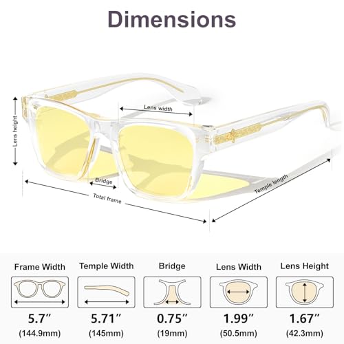 Image of VISOONE Gamer Glasses Professional Blue Light Filter with Anti-Fatigue and Anti-Glare Stylish for Men and Women BONA