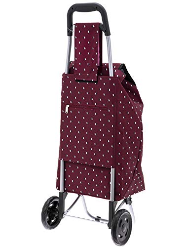 TRIOKY Einkaufstrolley Wave, 40 Liter, rot/weiß – Bild 3