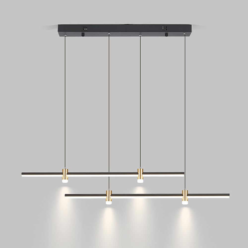 Lustre LED moderne 75W noir et lampes à suspension au design minimaliste chic