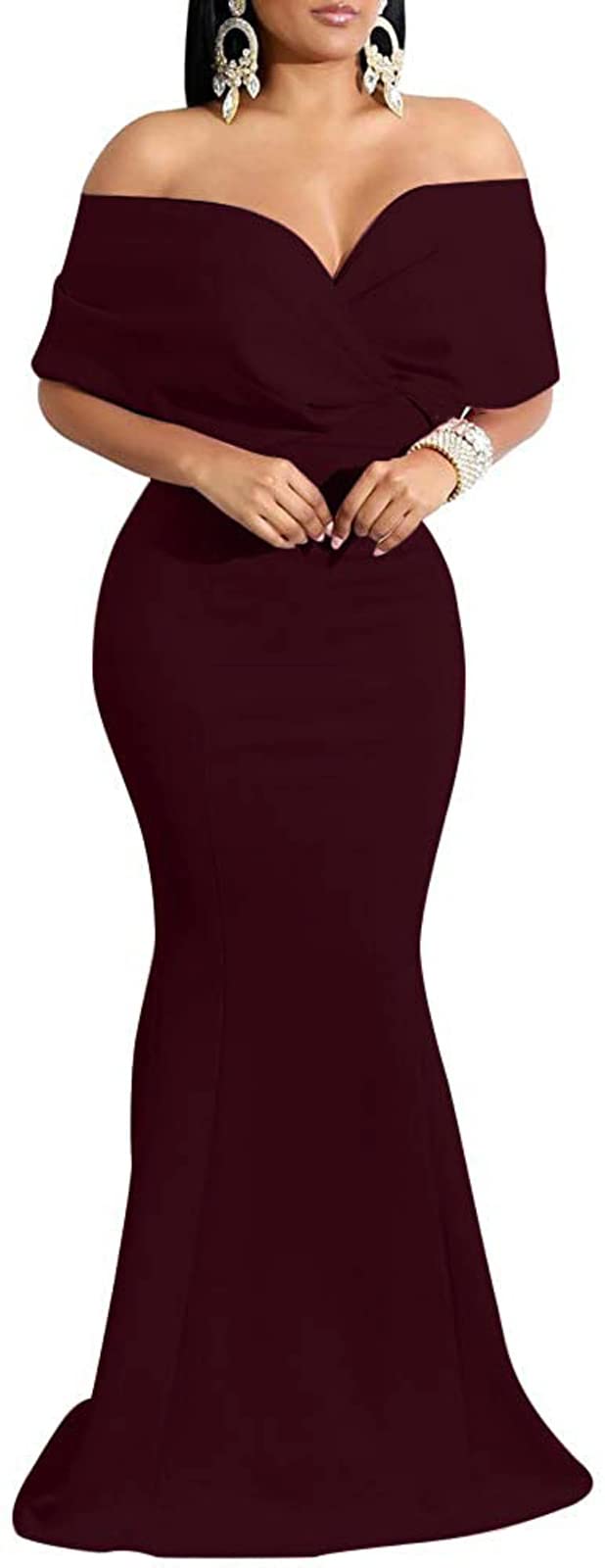 sexycherry Formal Dresses for Women Off The Shoulder Mermaid Evening Gowns