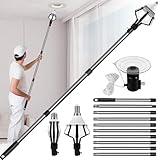 18FT Reach Light Bulb Changer High Ceilings-12FT Ceilings & Recessed Lights Bulb Replacement Tool, Adjustble Extension Assembled with Baskets and Suction Cup