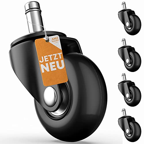5x Bürostuhl Rollen 10x22mm - Super Leise Für Hartböden & Teppich