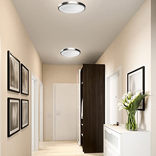Dymond Led Ceiling Light Flush Mount Brush Nickel | Dimmable | Ring | 3000K/4000K (10 Inches, 3000K Warm White) #TOP7