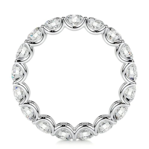 3.2 carats Round Cut Wedding bands for women Moissanite wedding bands Platinum Plated Silver womens wedding rings3