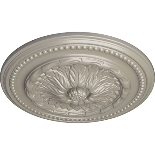 Image of Ekena Millwork CM15CHPWS 15-3 /4 inch x 1-7 /8 inch Chester Ceiling Medallion, Pearl White