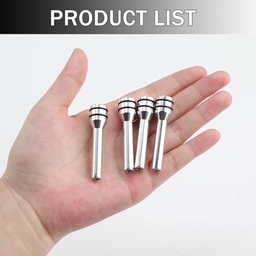 4 Pcs Car Door Lock Knobs Decor, Vehicle Interior Aluminum Alloy Replacement Pull Pins with Smooth Surface, Universal Sturdy Inner Vehicle Pins Fits for Most Automotives Trucks and Vans (Silver)