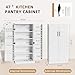 Shintenchi Kitchen Pantry Cabinet,5 - Layer Storage Cupboard with Adjustable Shelves for Organizing and Storing Food Items,47'' Versatile Buffet Sideboard for Kitchen, Bathroom and Laundry,White