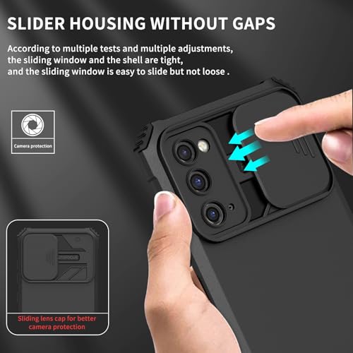 Image of ShieldTech Back Cover Case for Samsung Galaxy S20 FE 5G | Sliding Camera Shield | Stereoscopic Stand | Shockproof 360 Protection | PC + TPU Hybrid Mobile Case Cover for Samsung Galaxy S20 FE | Black