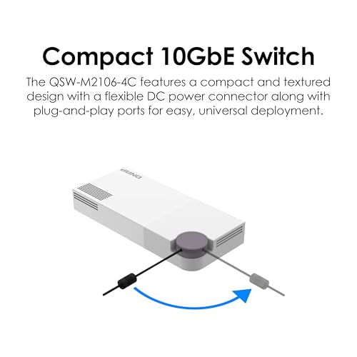 Image of QNAP 10-Port 10GbE Layer 2 Managed Switch with 4 x 10GbE SFP+ /RJ45 Combo and 6 x 2.5GbE RJ45 Ports (QSW-M2106-4C-US)