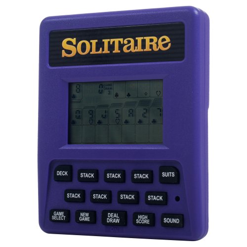 TMG Deluxe Handheld Electronic Solitaire Game - Includes Bonus Deck of Cards!