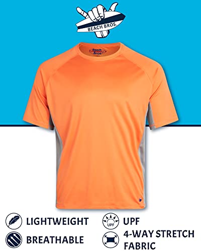 Beach Bros. Men's Rash Guard - 2 Pack UPF 50+ Quick Dry Fitted Short Sleeve Swim Shirt (S-XXL)2