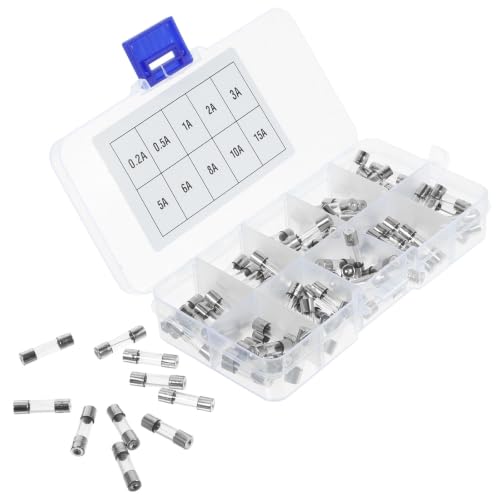 Kit de fusibles YARNOW, 100 piezas, acción rápida, tubo de 20mm, 0.5A-15A, material cerámico, con estuche para electrodomésticos y aparatos electrónicos miniatura 1
