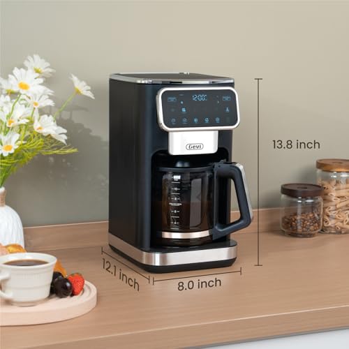 Gevi 12 Cup Programmable Drip Coffee Maker with Touch Screen, Fast and Strong Brew, Auto Shut-Off, 4-Hour Keep Warm Plate, Iced Coffee Option, Anti-Drip System, Permanent Filter - Image 7