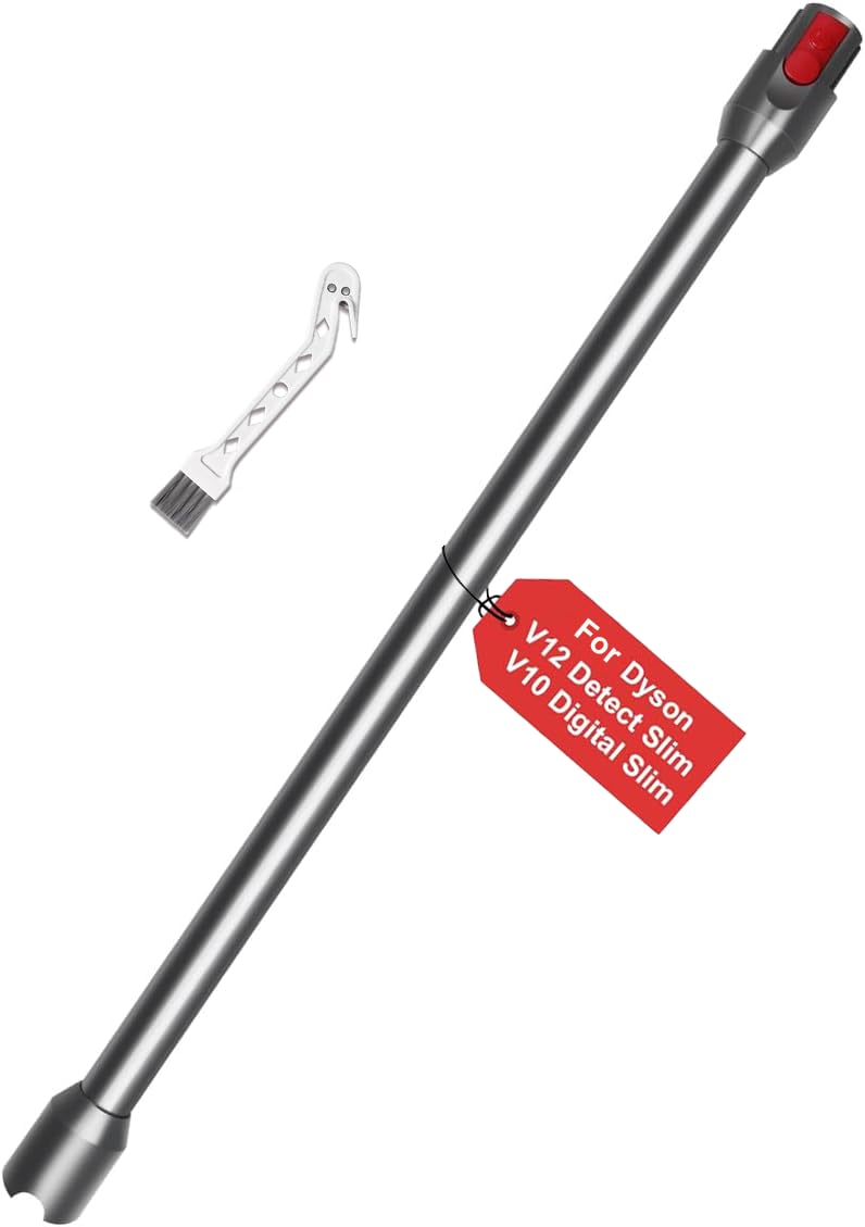 Tube Extension Compatible avec Dyson V12 Detect Slim / V10 Digital Slim, Tube Rallonge 74 cm avec Dégagement Rapide, Tige Rigide en Aluminium pour Aspirateur Série Slim (Gris)